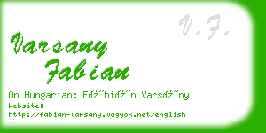 varsany fabian business card